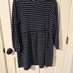 LOFT Navy and White Tweed Dress